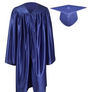 Blue Graduation Gown and Cap Set